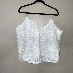 Ophelia Roe White Lined Spaghetti Strap Tank Top in Size XL